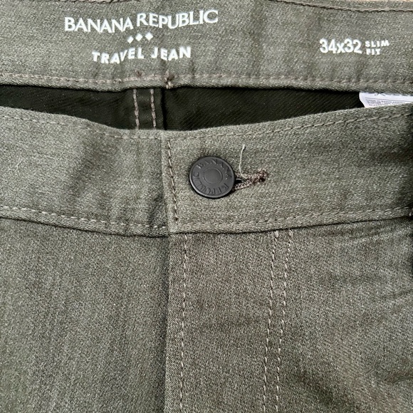 NWT Banana Republic Travel Jeans Olive Heather - Picture 5 of 5